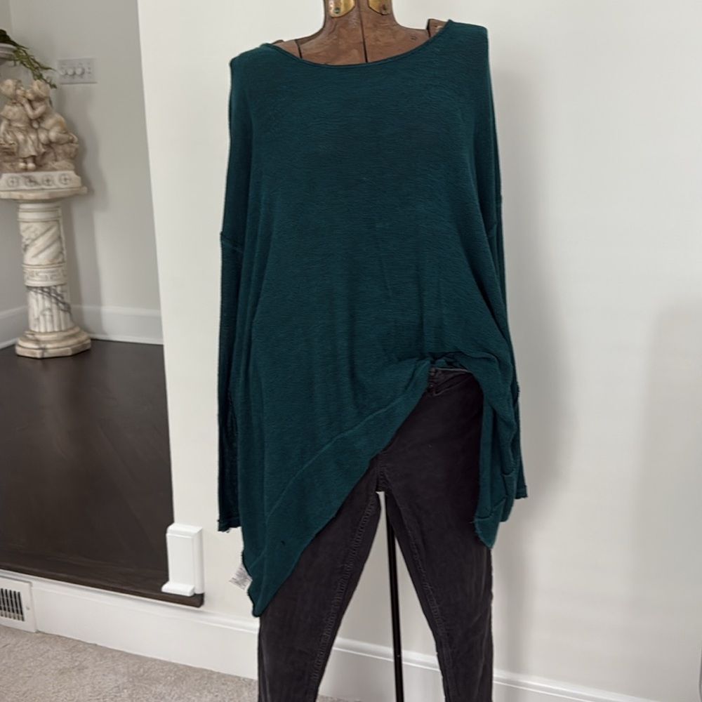 Free People Teal Crew Neck Sweater - Picture 5 of 8